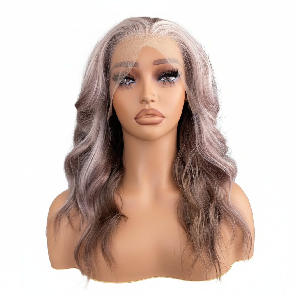 Ash Brown 13x4 Lace Front Wig, Loose Wave, Transparent Scandinavian Hairline