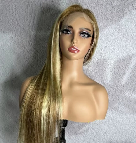 #350: 13x4 HD lace front straight human hair wig in #350 copper red, 18-30 inches
