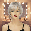 Golden Blonde Straight Bob Wig with Bangs Front View