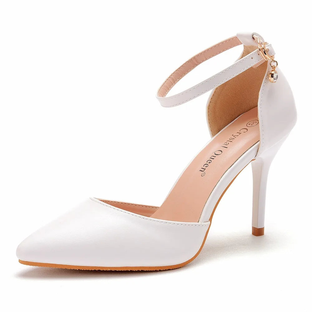 Pointed Toe Ankle Strap Heels