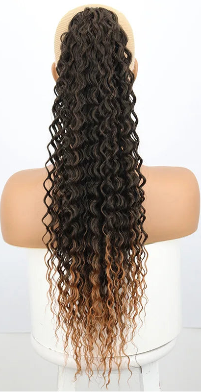 Water Wave Drawstring Ponytail | Synthetic Hair | 10 Colors | 22"