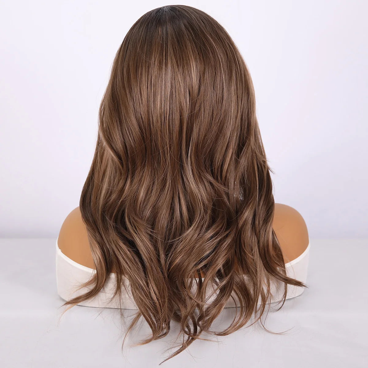 Brown Gradient Long Natural Wave 13x3 Lace Front Wig Back view