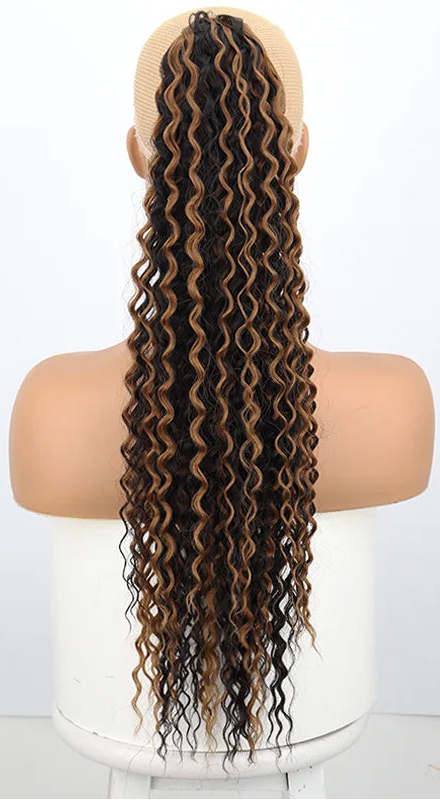 Water Wave Drawstring Ponytail | Synthetic Hair | 10 Colors | 22"