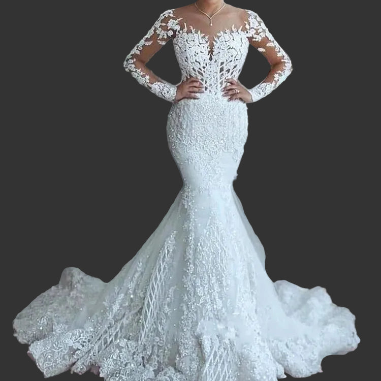 Sparkly Lace Mermaid Wedding Dress