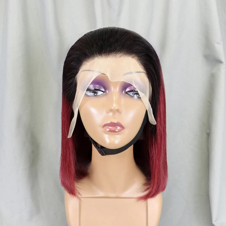 Image 5 — Straight bob human hair wig full view, multiple color options available
