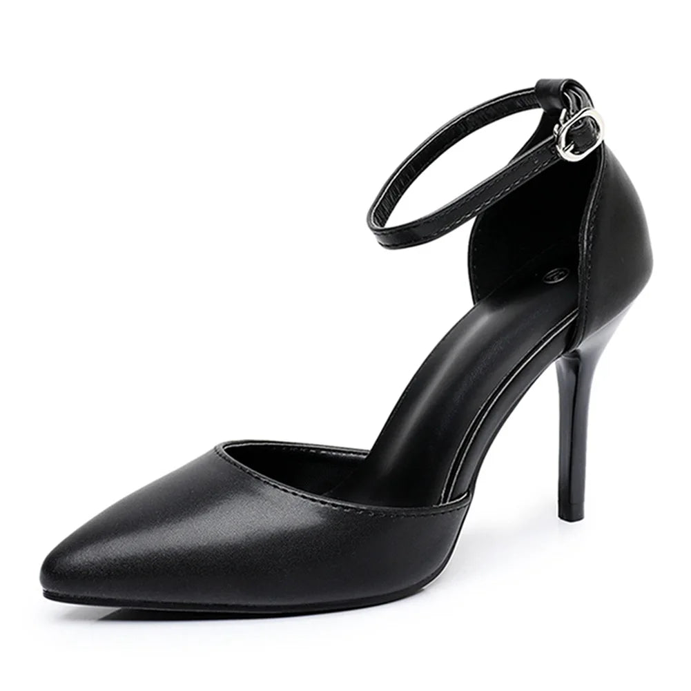 Pointed Toe Ankle Strap Heels