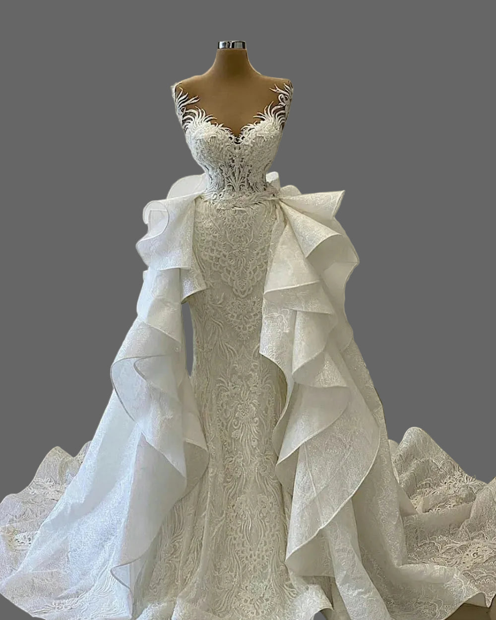 lace-mermaid-bridal-gown-sweetheart-detachable-train