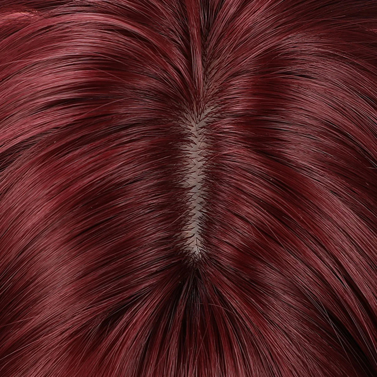 Wine Red with Pink Highlights Wavy Synthetic Wig - Style Detail