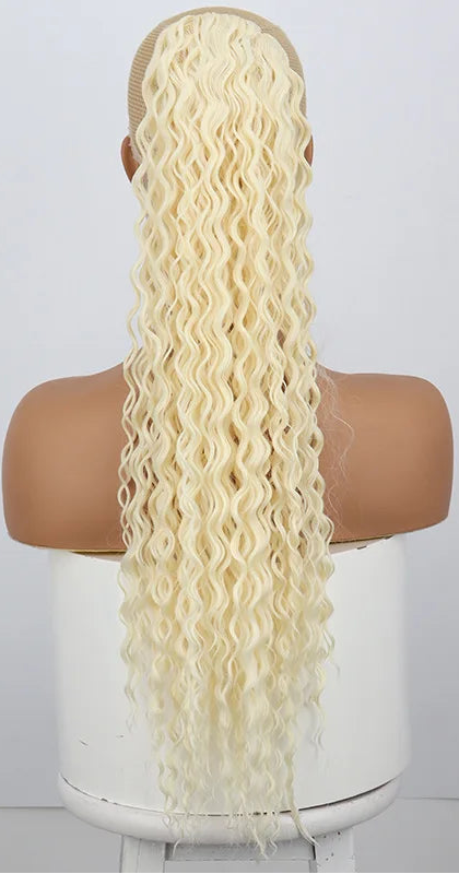 Water Wave Drawstring Ponytail | Synthetic Hair | 10 Colors | 22"