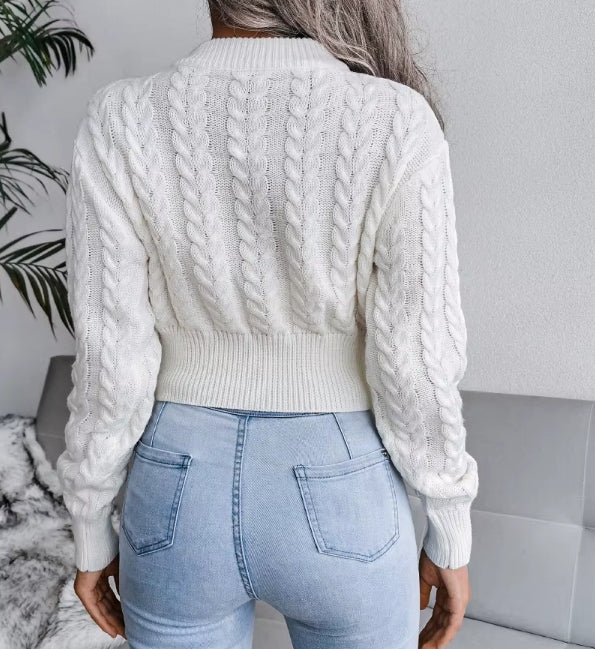 Crew Neck Knit Sweater | Women's Slim Pullover